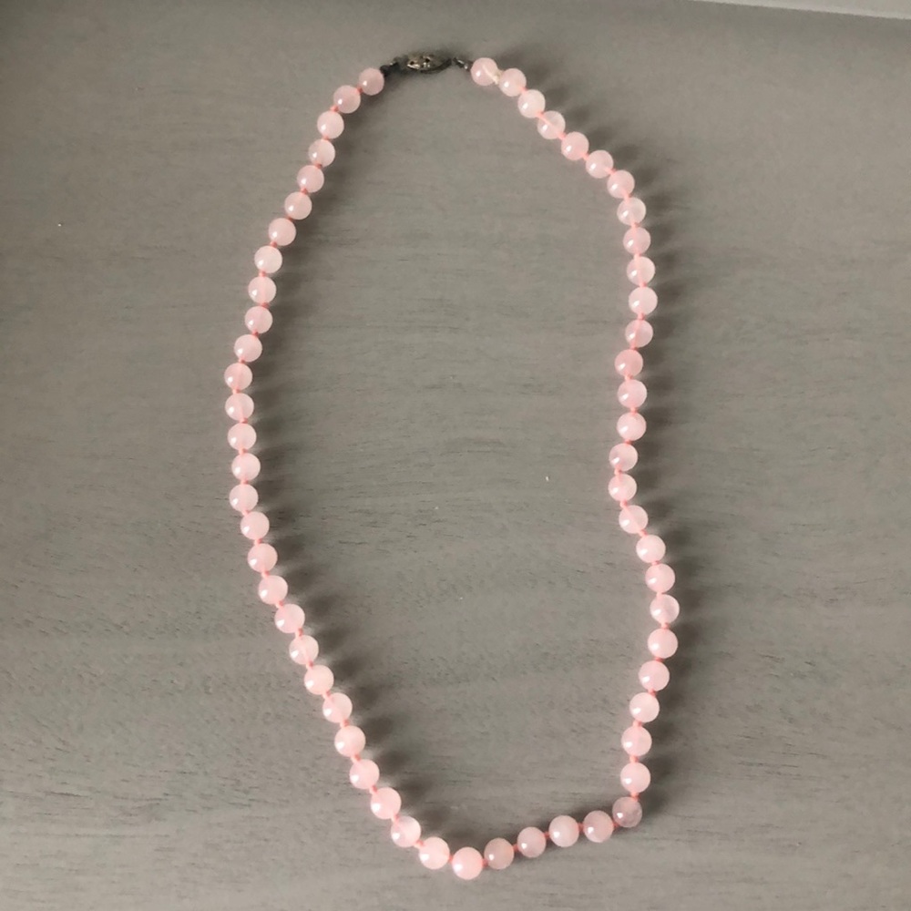 Pink Beaded Necklace, 11”